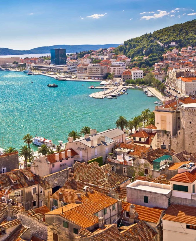 Split City centre under UNESCO protection overlooking Marjan hill